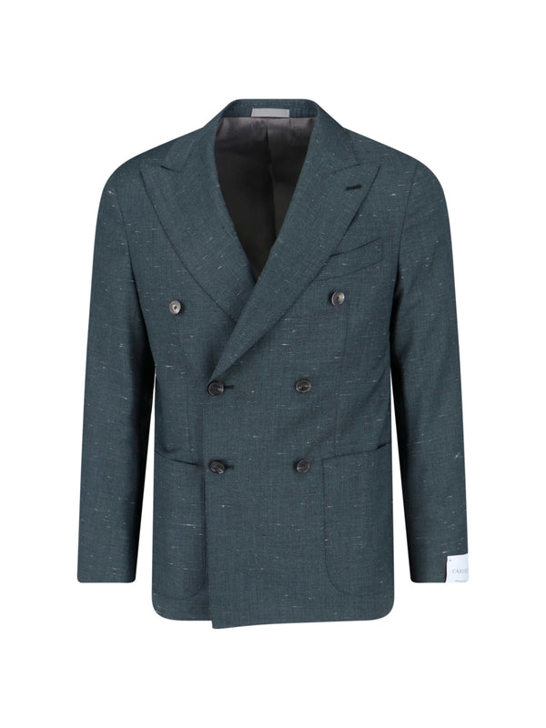 Caruso 92% Wool blazer in green