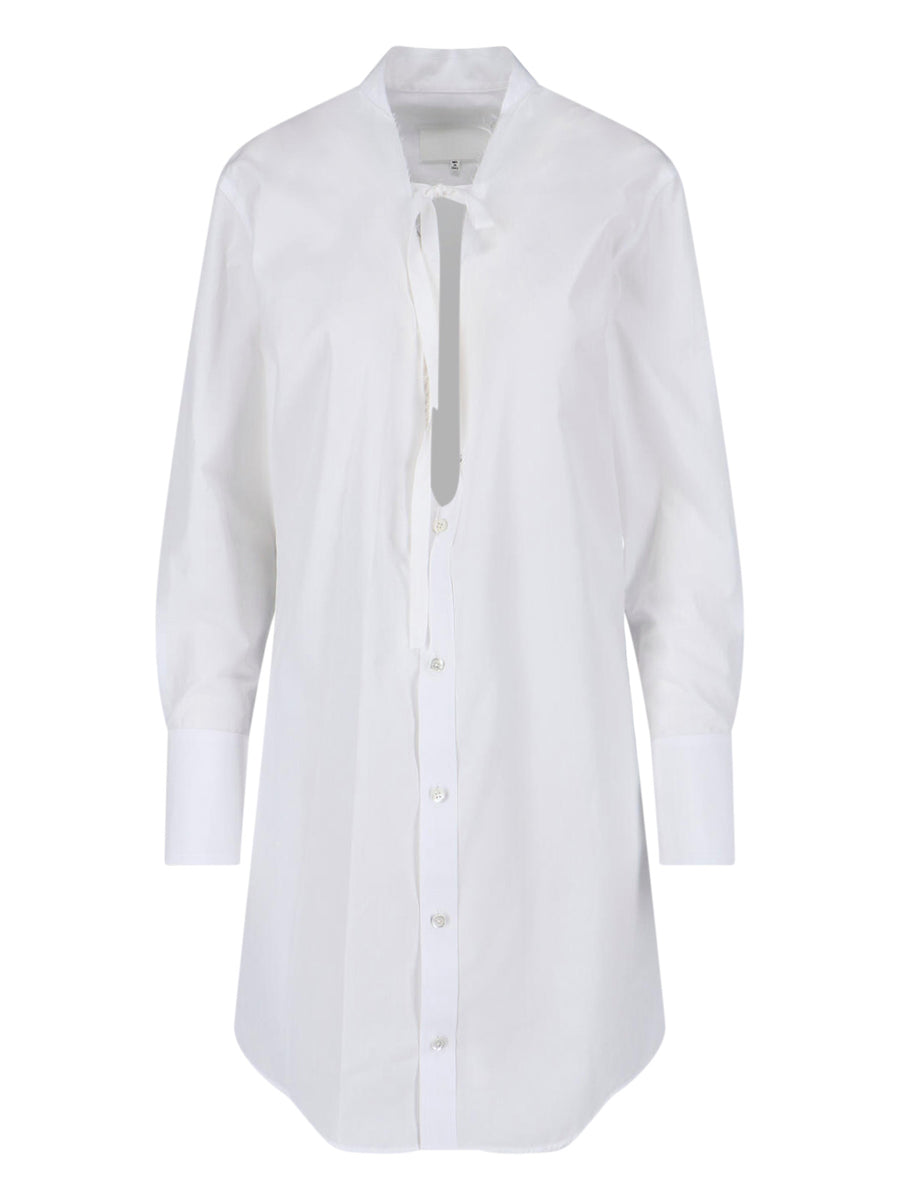 Maison Margiela 100% Cotton shirt dress in white
