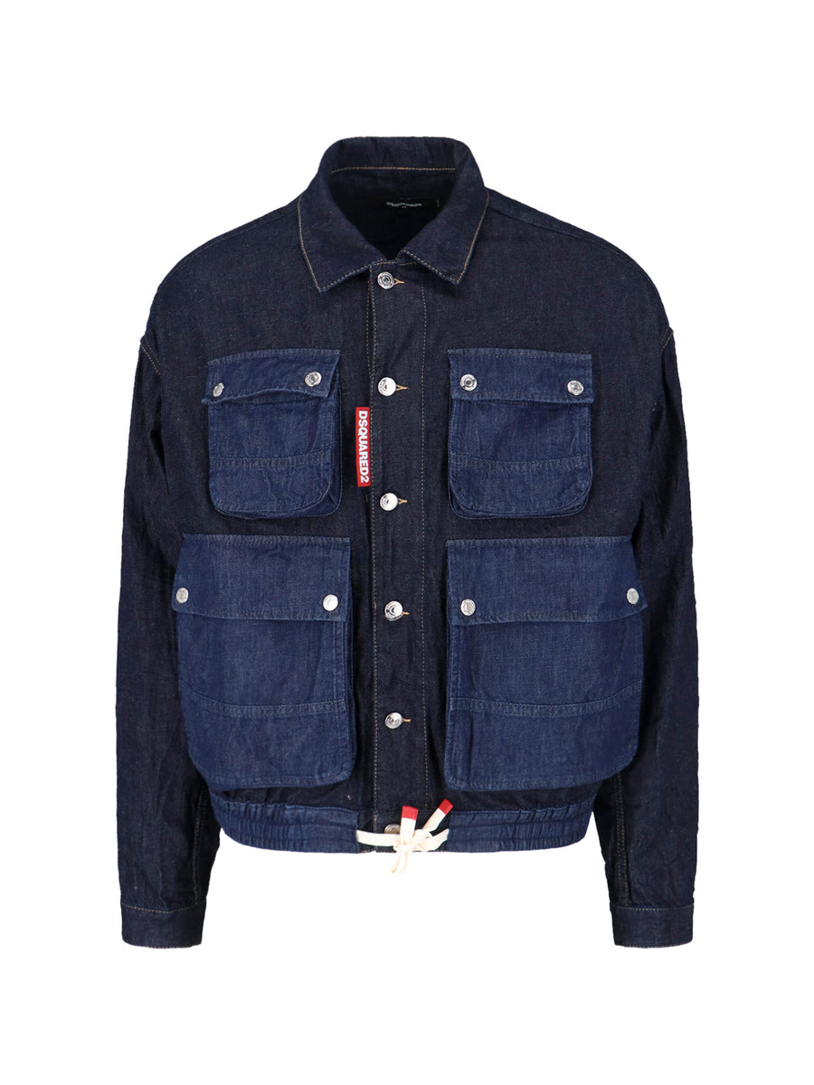 Dsquared2 87% Cotton jacket in navy