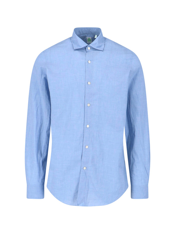 Finamore Gaeta 100% Cotton shirt in blue