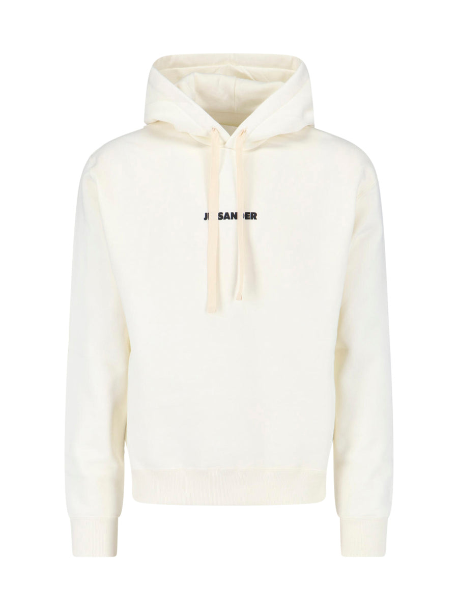 Jil Sander 100% Cotton hoodie in white