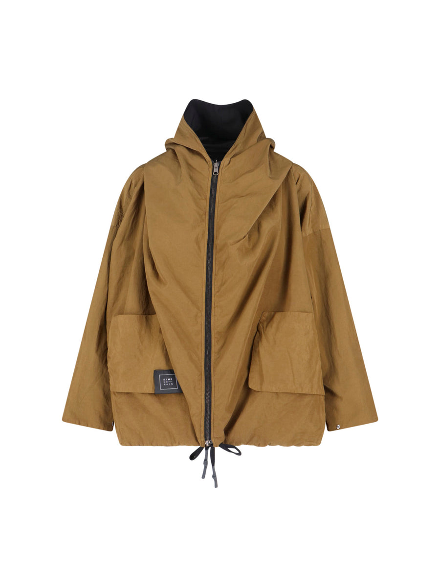 Kimono Rain 100% polyamide raincoat in tan