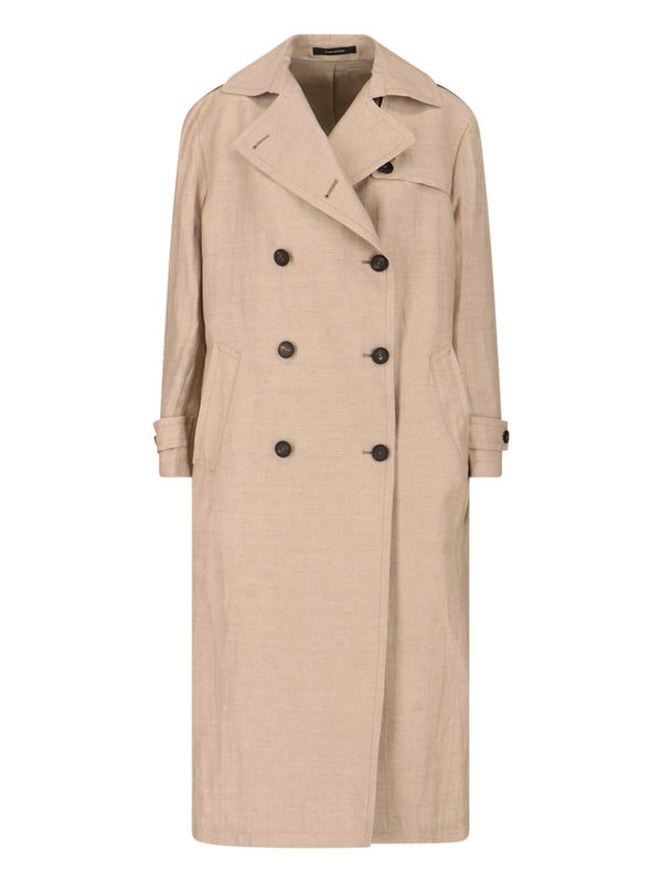 Tagliatore 50% Linen trench coat in beige