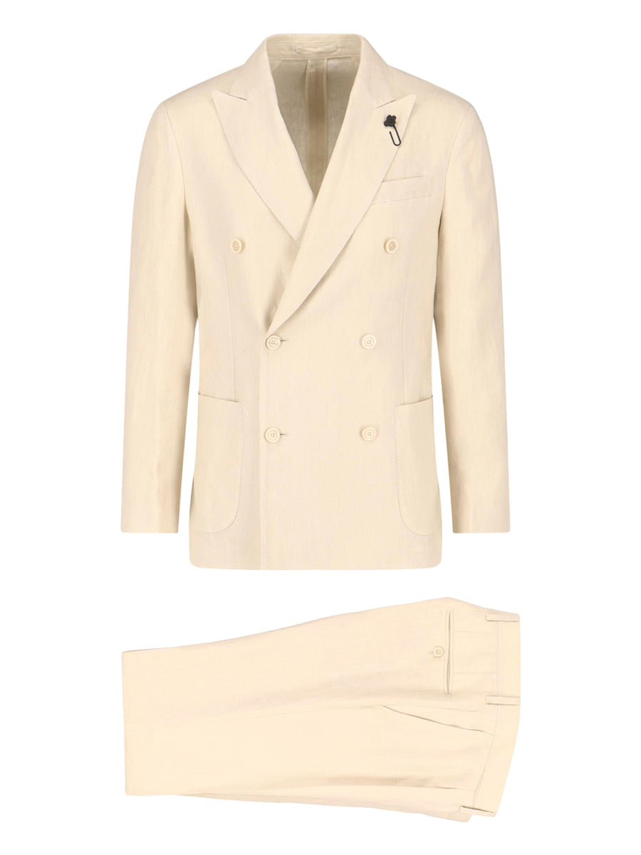 Lardini 100% linen pant suit in white