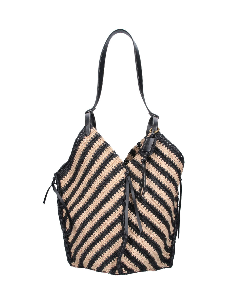 Isabel Marant Main Material: 100% Raphia shoulder bag in black