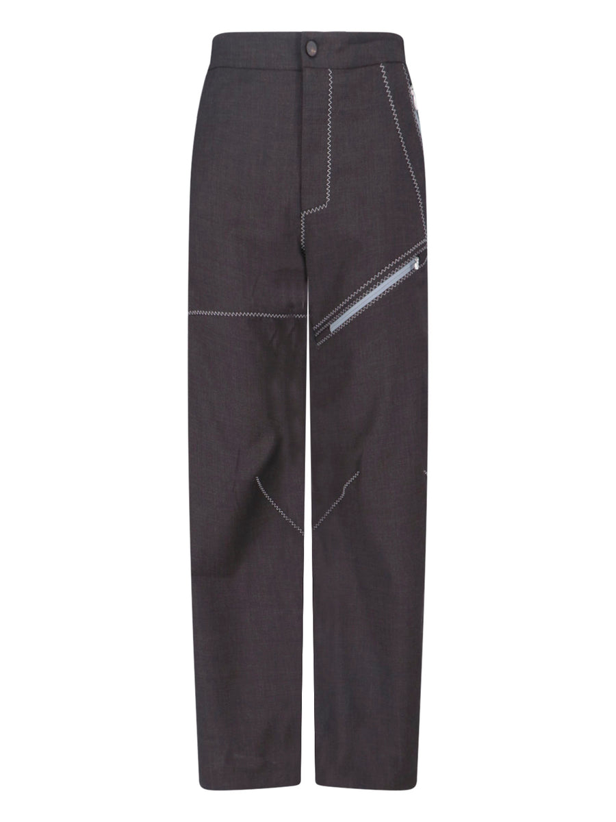 Kiko Kostadinov 100% virgin wool trousers in gray