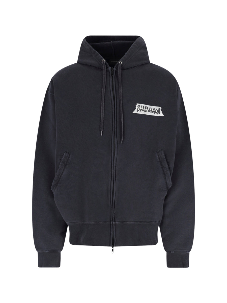 Balenciaga Ttvl 100% Cotton hoodie in black