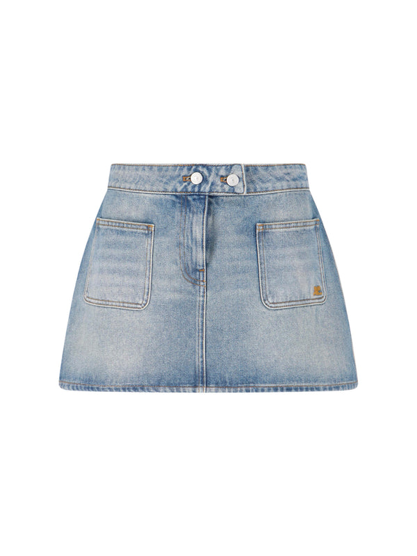 CourrèGes 100% Cotton skirt in blue