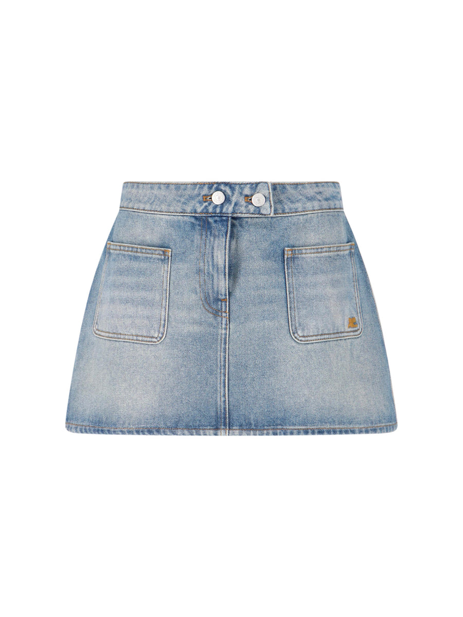 CourrèGes 100% Cotton skirt in blue