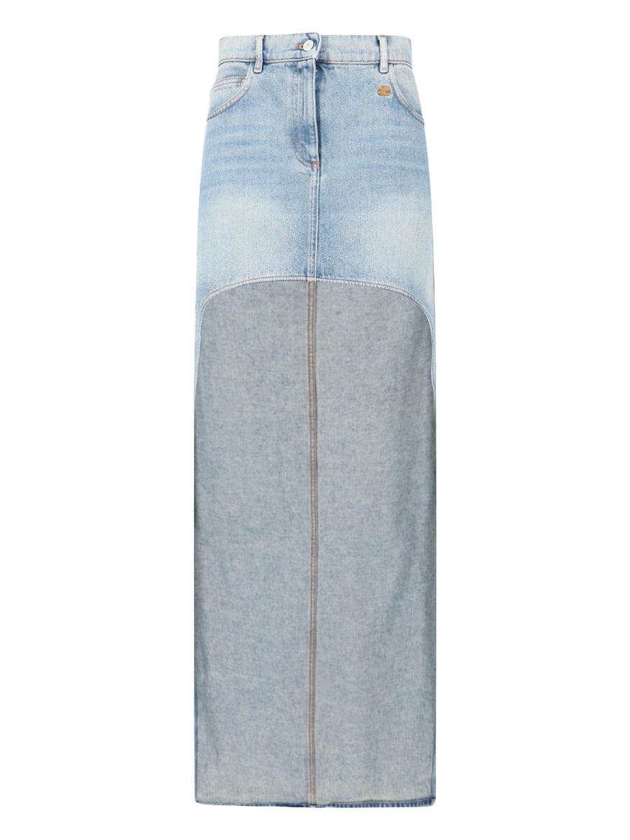 CourrèGes 100% Cotton skirt in blue
