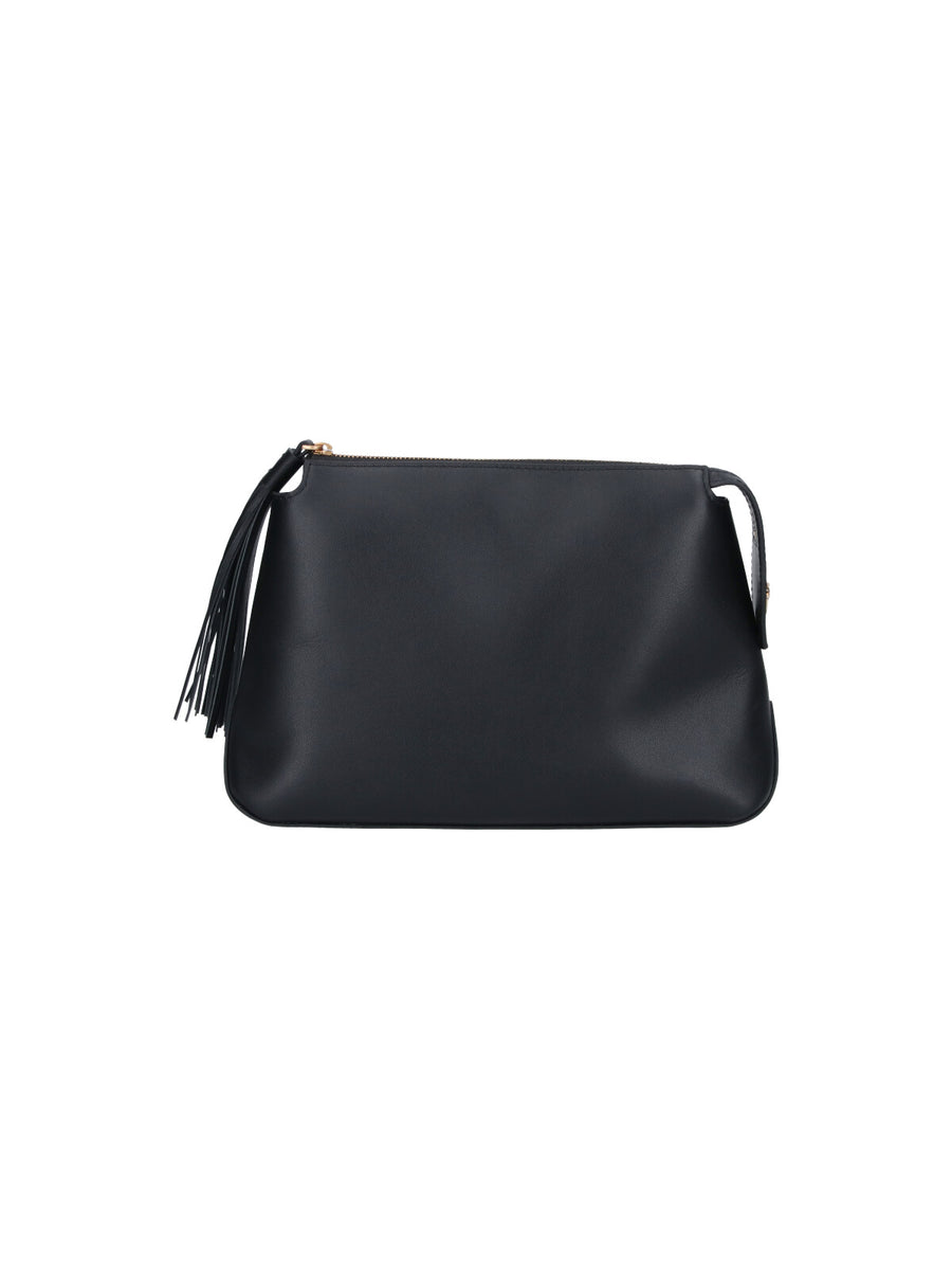 Pinko 100% leather clutch in black