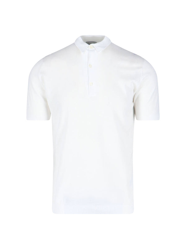 John Smedley 100% Cotton polo in white