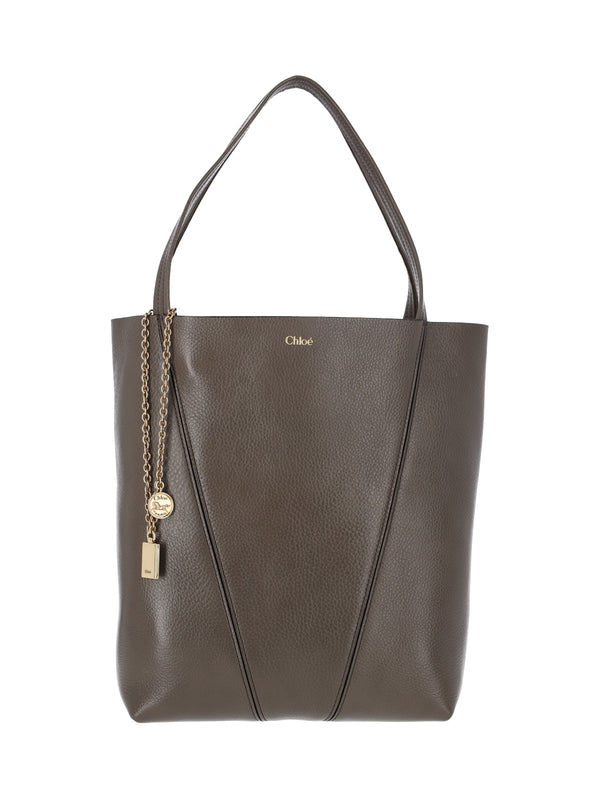 Chloè 100% cow leather tote bag in gray