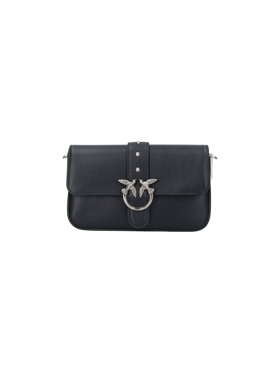 Pinko 100% Leather crossbody bag in black