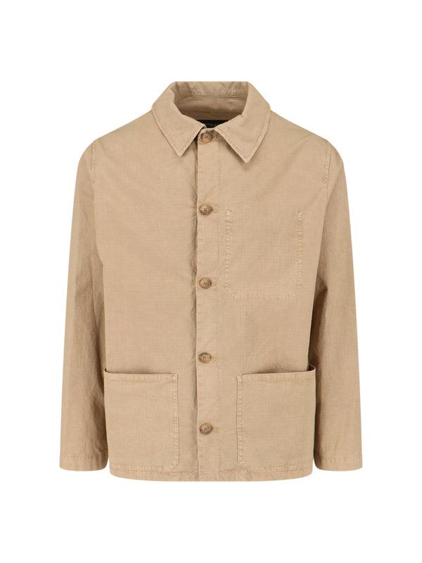 White Sand 97% Cotton jacket in beige