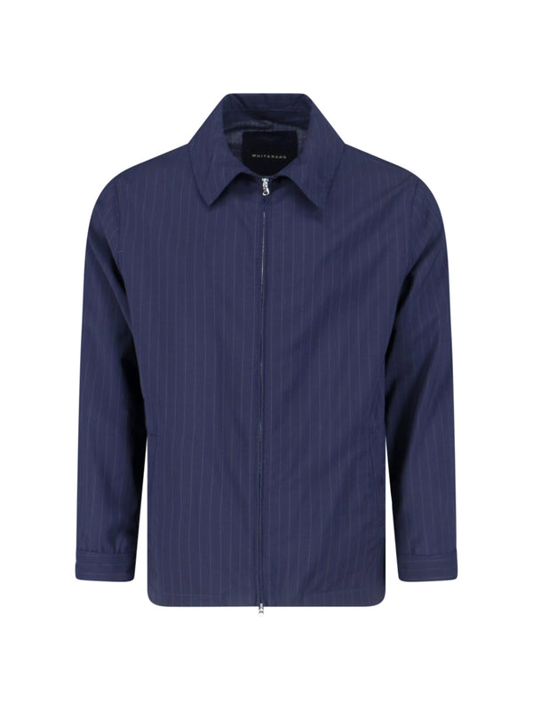 White Sand 54% Polyester 44% Virgin Wool 2% Elastane jacket in navy