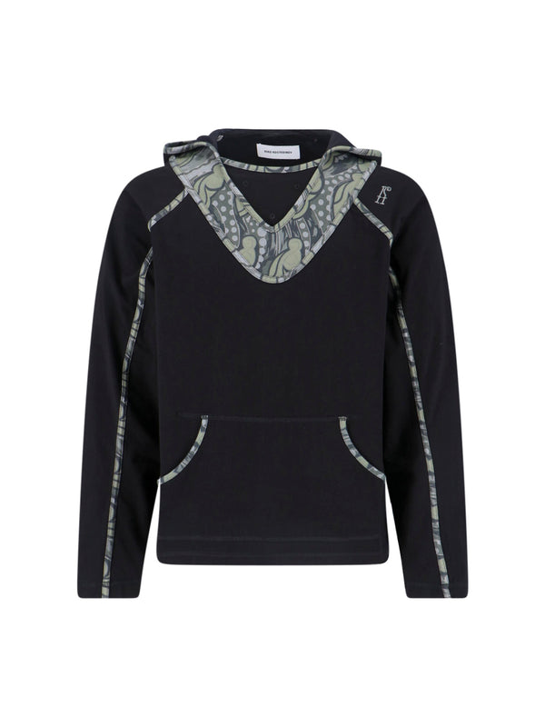 Kiko Kostadinov 100% Cotton hooded sweatshirt in black