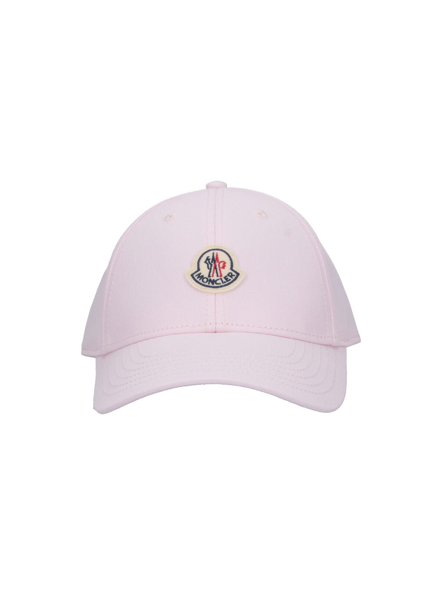 Moncler 093 100% Cotton baseball cap in pink