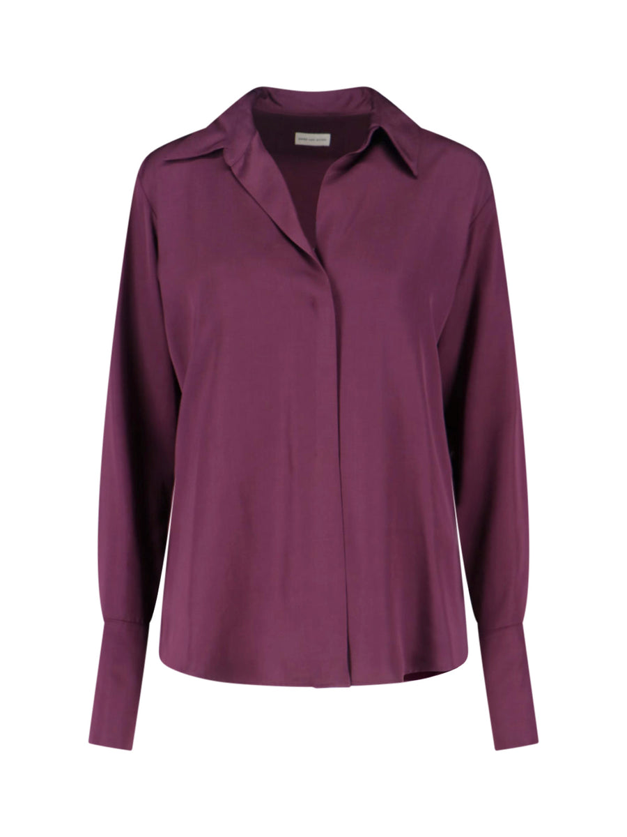 Dries Van Noten 100% viscose shirt in purple