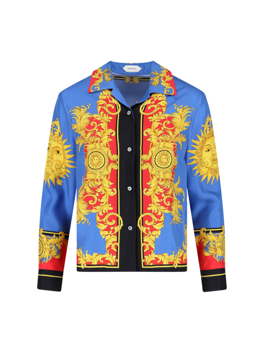 Versace 100% silk shirt in blue