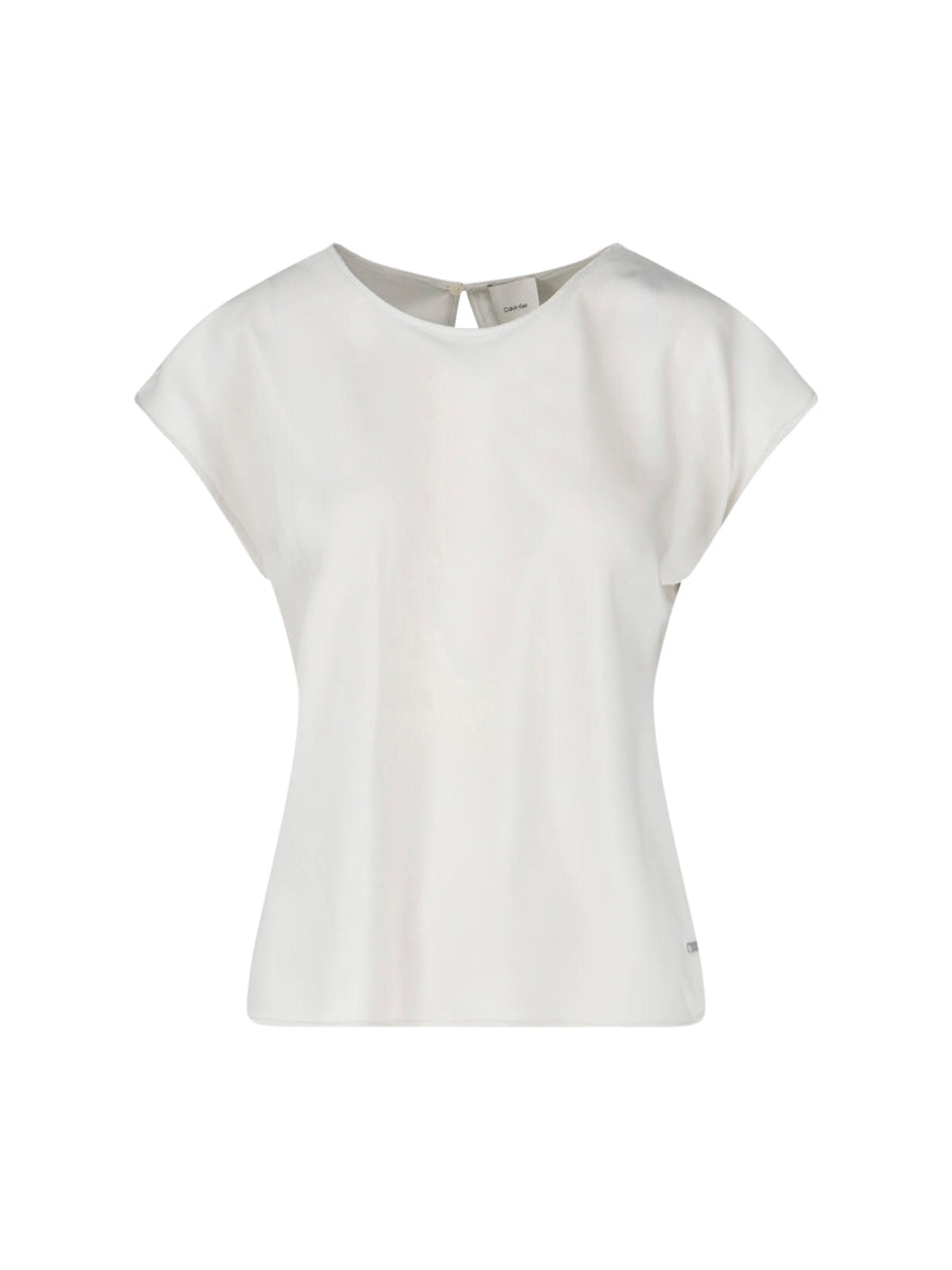 Calvin Klein 100% polyester blouse in white
