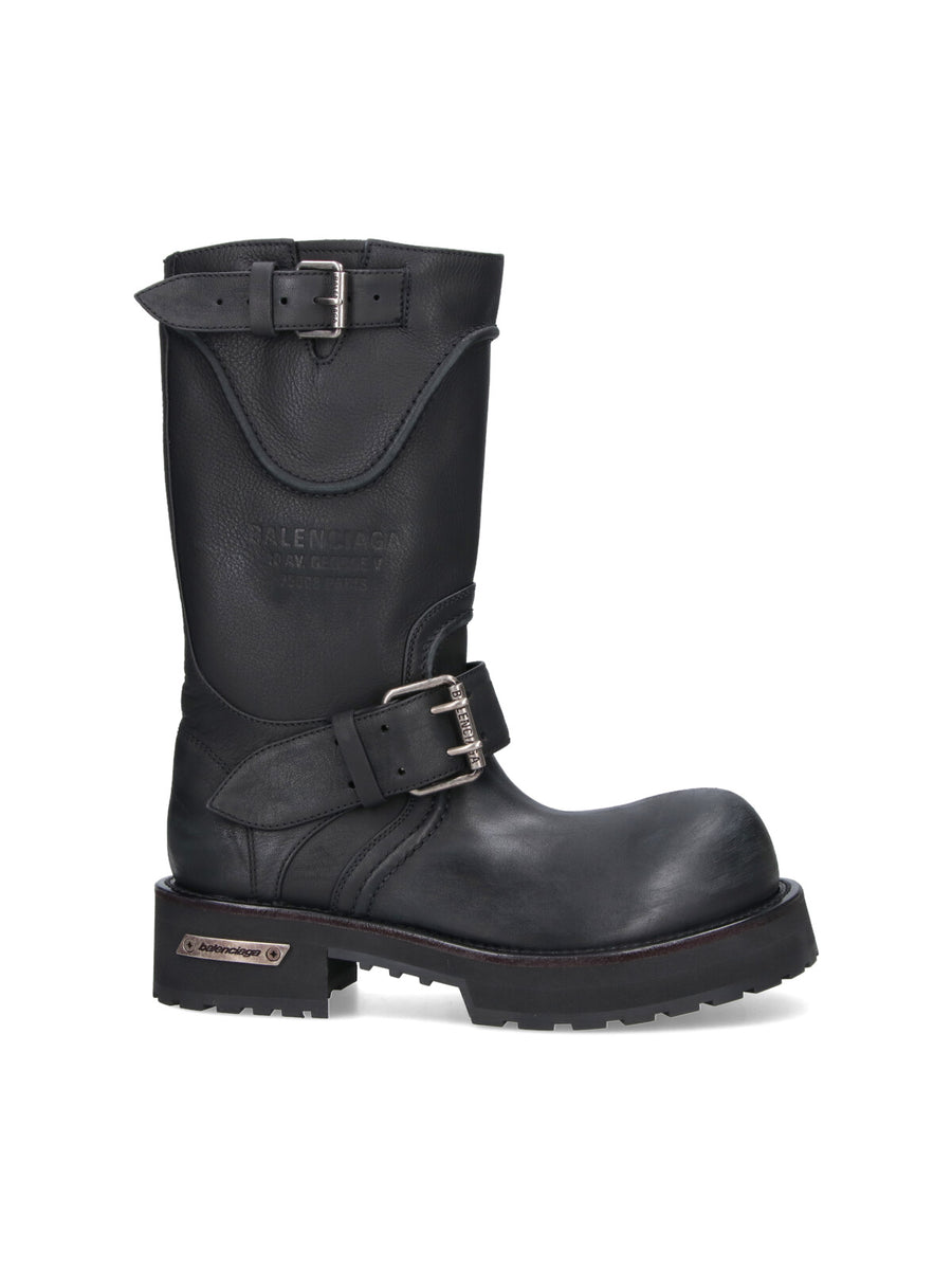 Balenciaga Wcal 100% calf leather boot in black