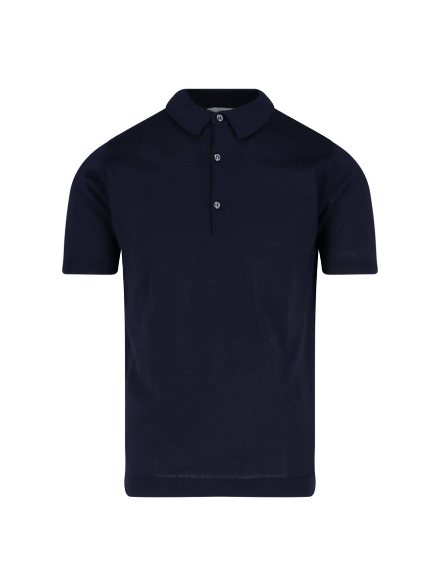 John Smedley 100% cotton polo in navy