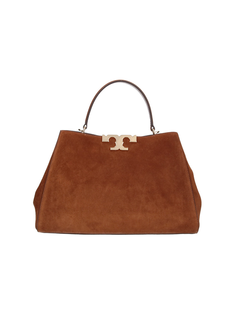 Tory Burch 100% Bovine Suede top handle bag in brown