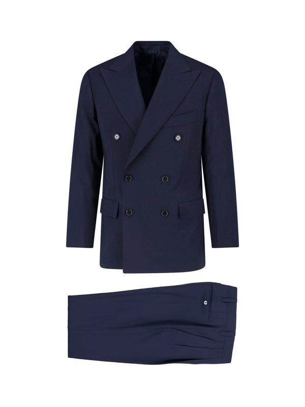Cesare Attolini 100% virgin wool pant suit in navy