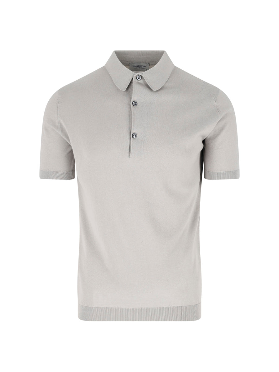 John Smedley 100% cotton polo in gray