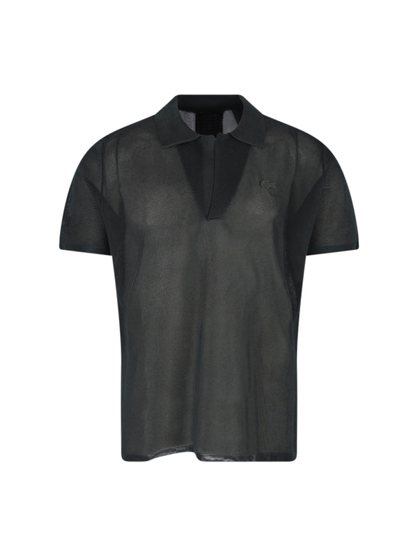 Lacoste 100% viscose polo in black