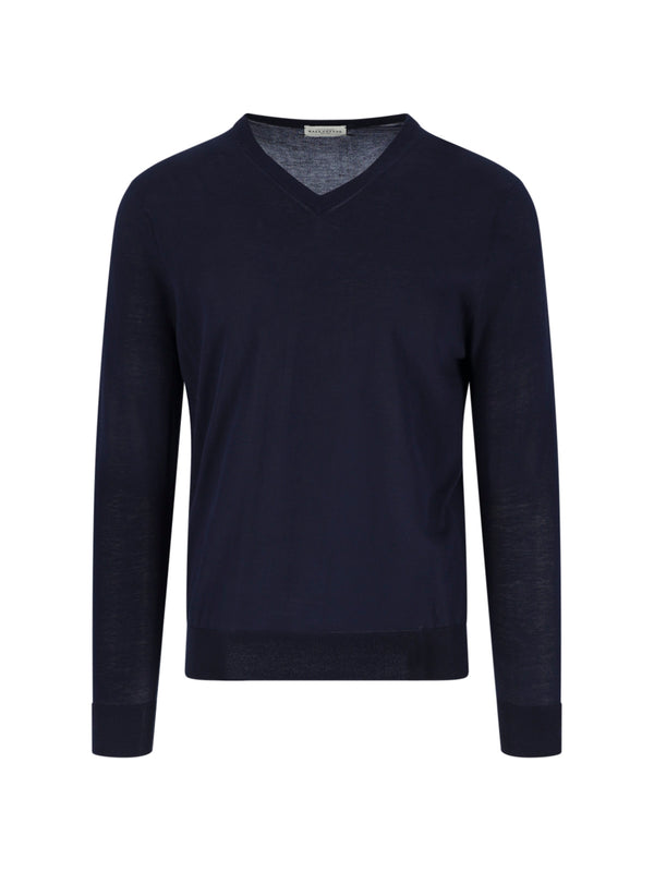 Ballantyne 100% cotton sweater in navy