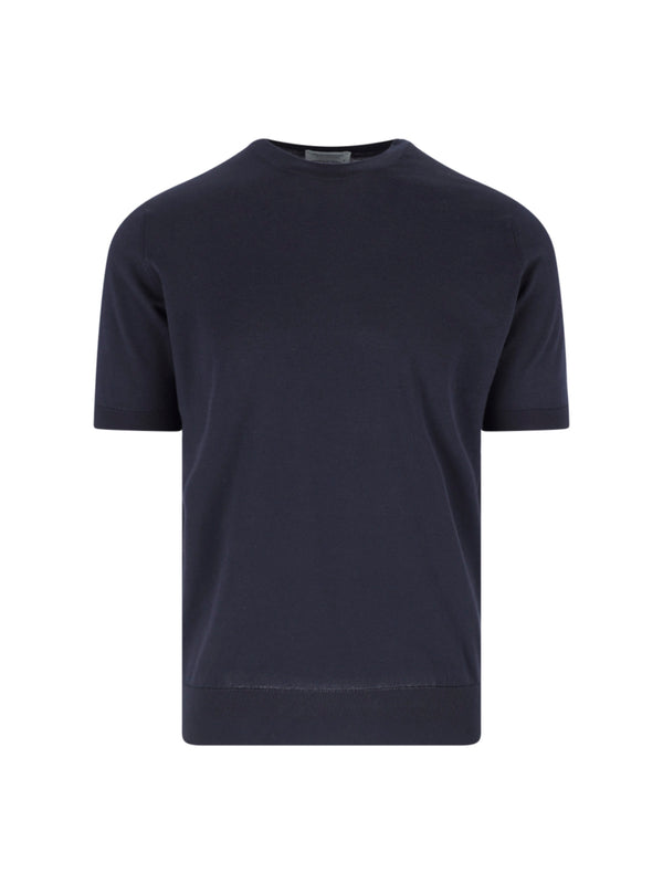 John Smedley 100% cotton t-shirt in navy