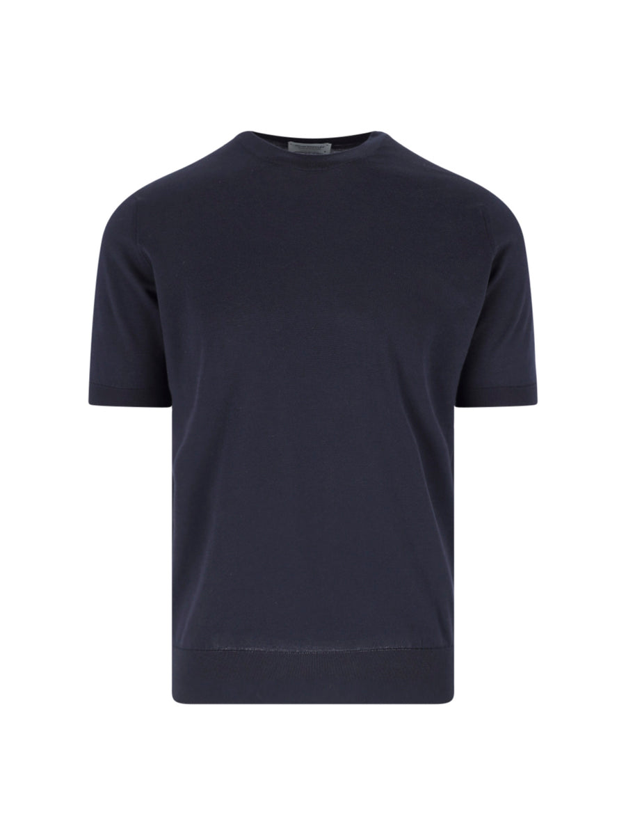 John Smedley 100% cotton t-shirt in navy