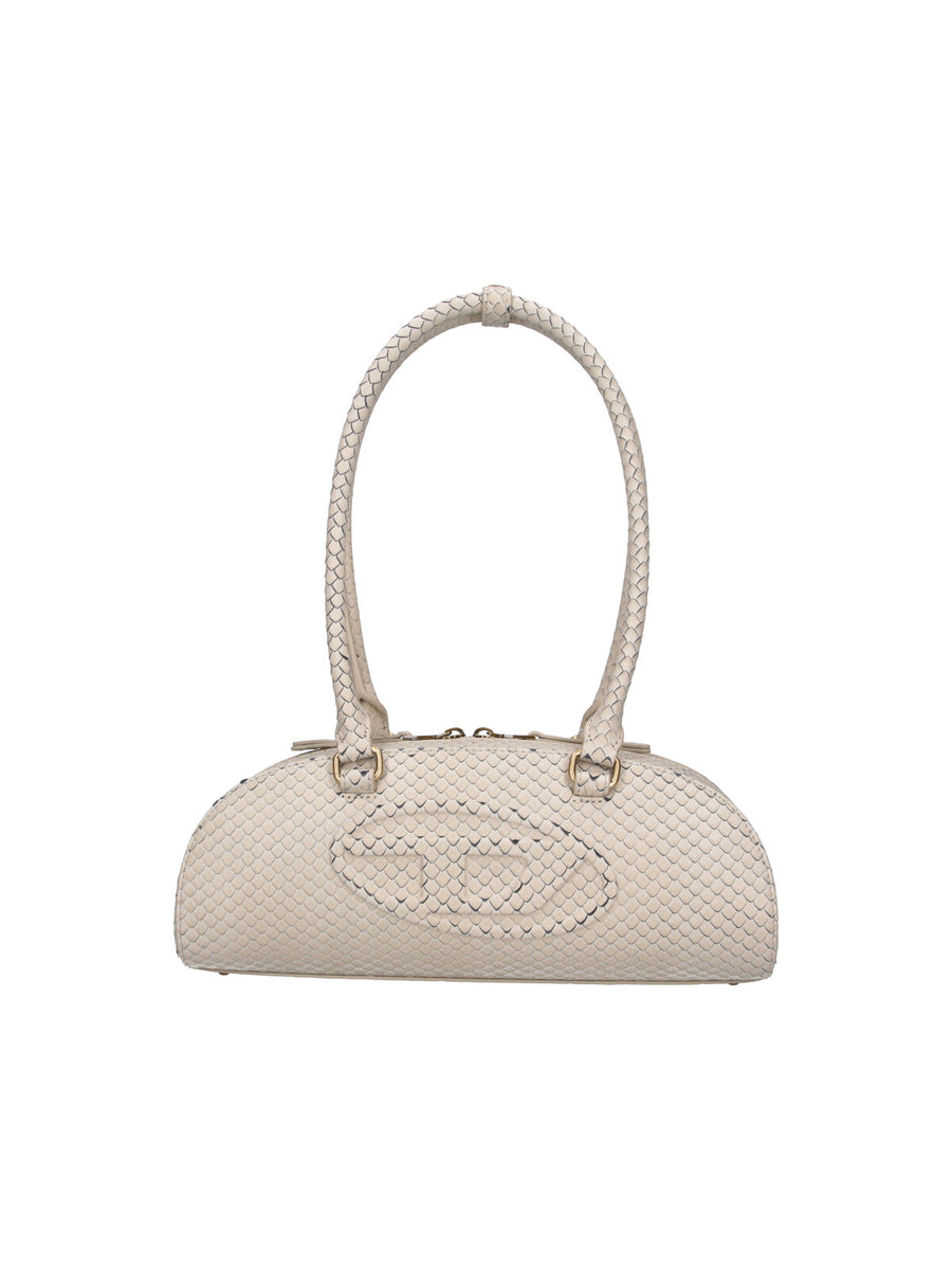 Diesel 100% leather shoulder bag in beige