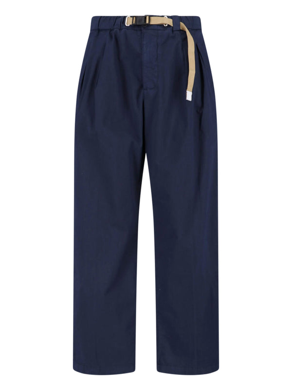 White Sand 96% Cotton trousers in navy