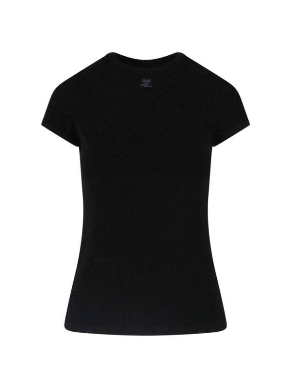 CourrèGes 84% Viscose t-shirt in black