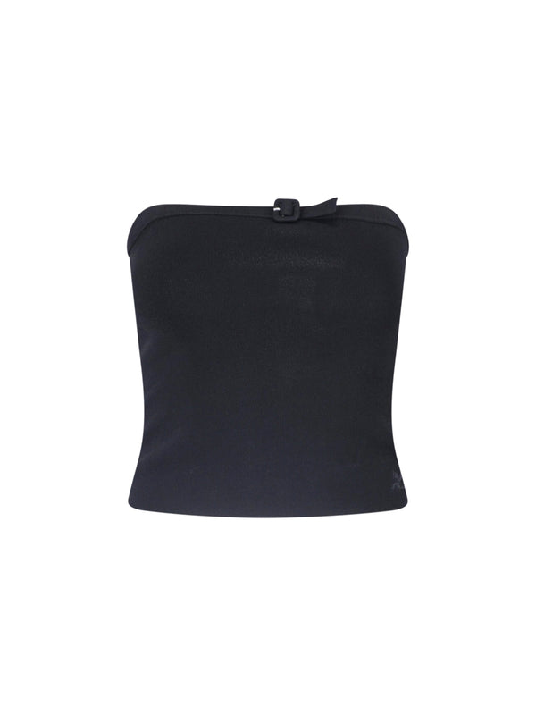 CourrèGes 83% Viscose tank top in black