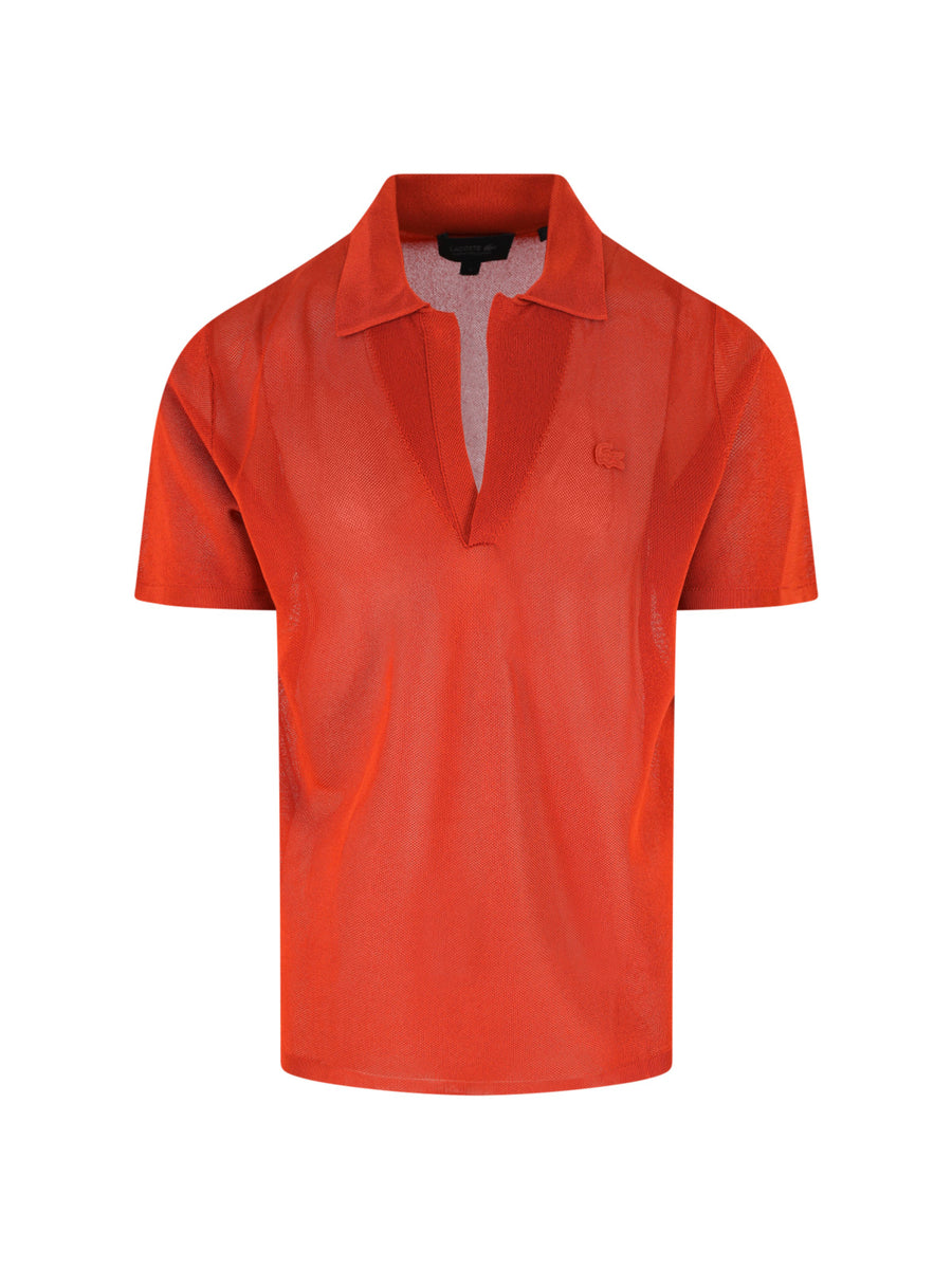 Lacoste 100% viscose polo in orange