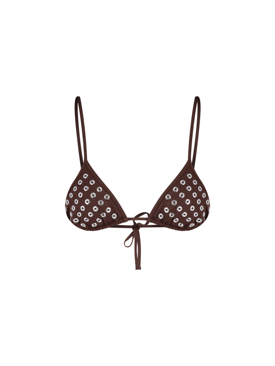 Gimaguas Bikini 80% Polyamide bikini top in brown