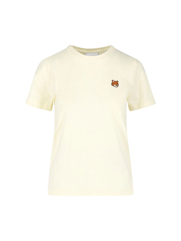 Maison Kitsune' 100% cotton t-shirt in yellow