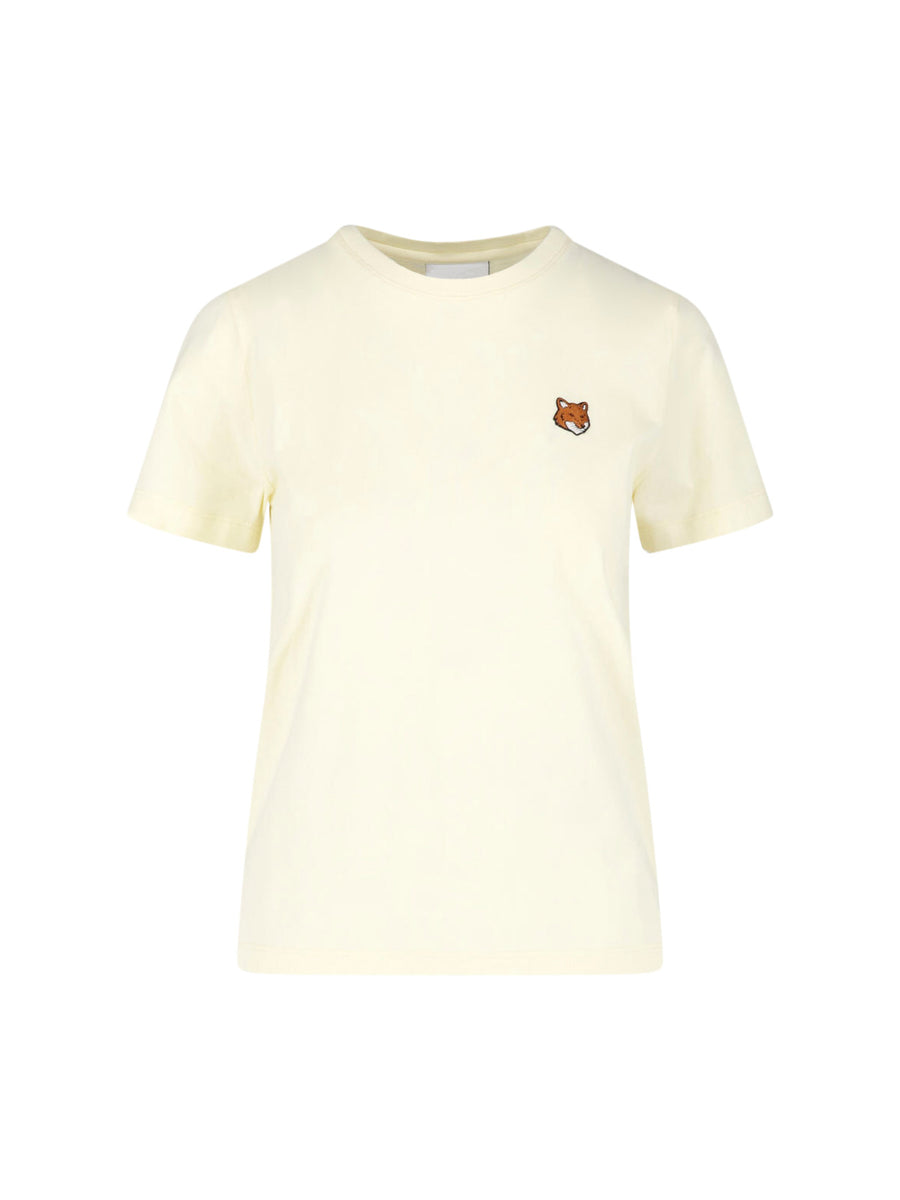Maison Kitsune' 100% cotton t-shirt in yellow