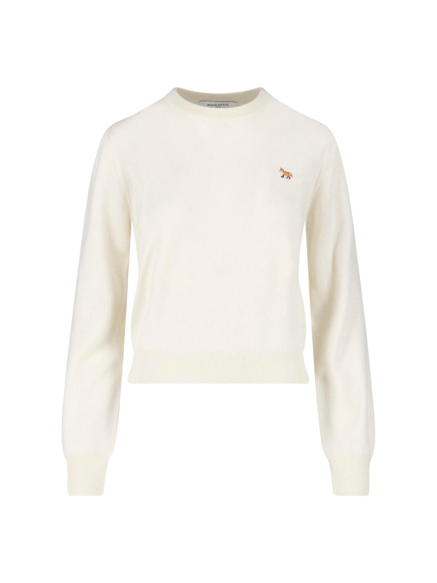 Maison Kitsune' 100% wool sweater in white
