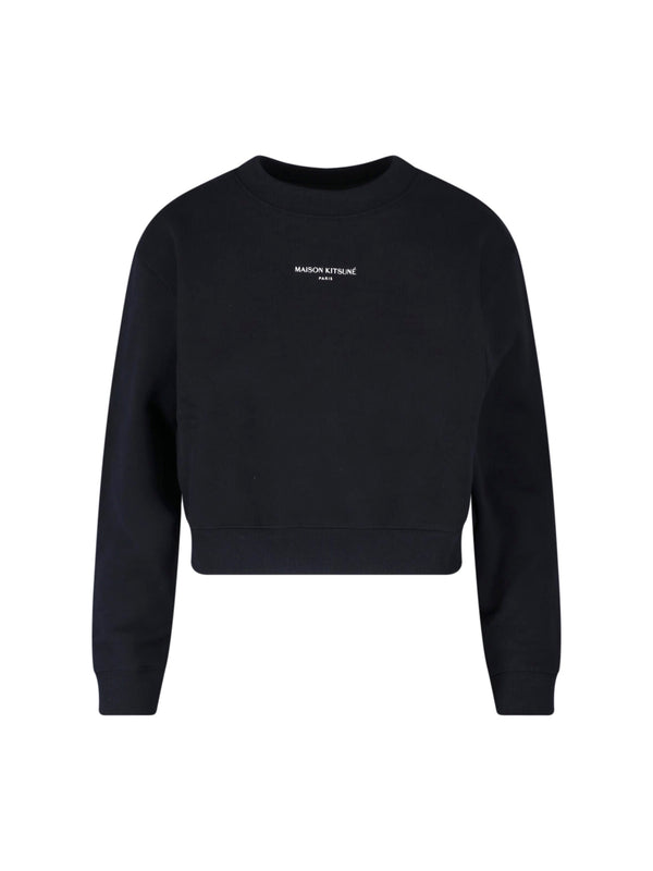 Maison Kitsune' 100% cotton sweatshirt in black