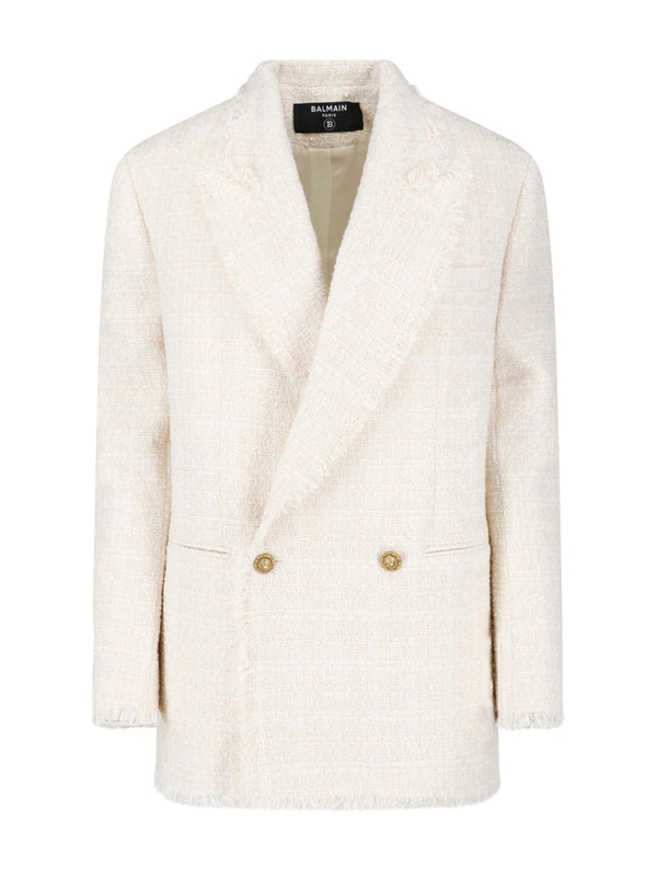 Balmain 55% Polyester blazer in white