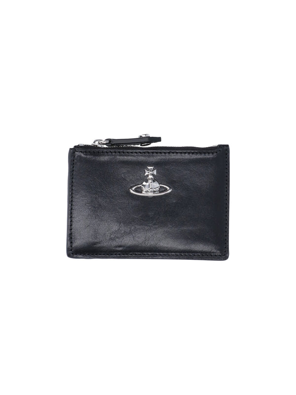 Vivienne Westwood 100% cow leather wallet in black