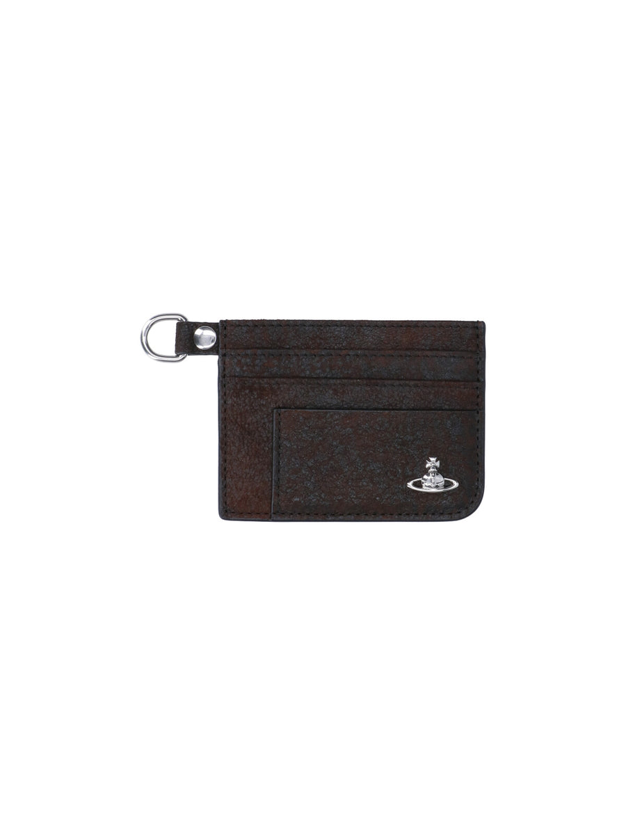 Vivienne Westwood 100% lamb leather card case in brown