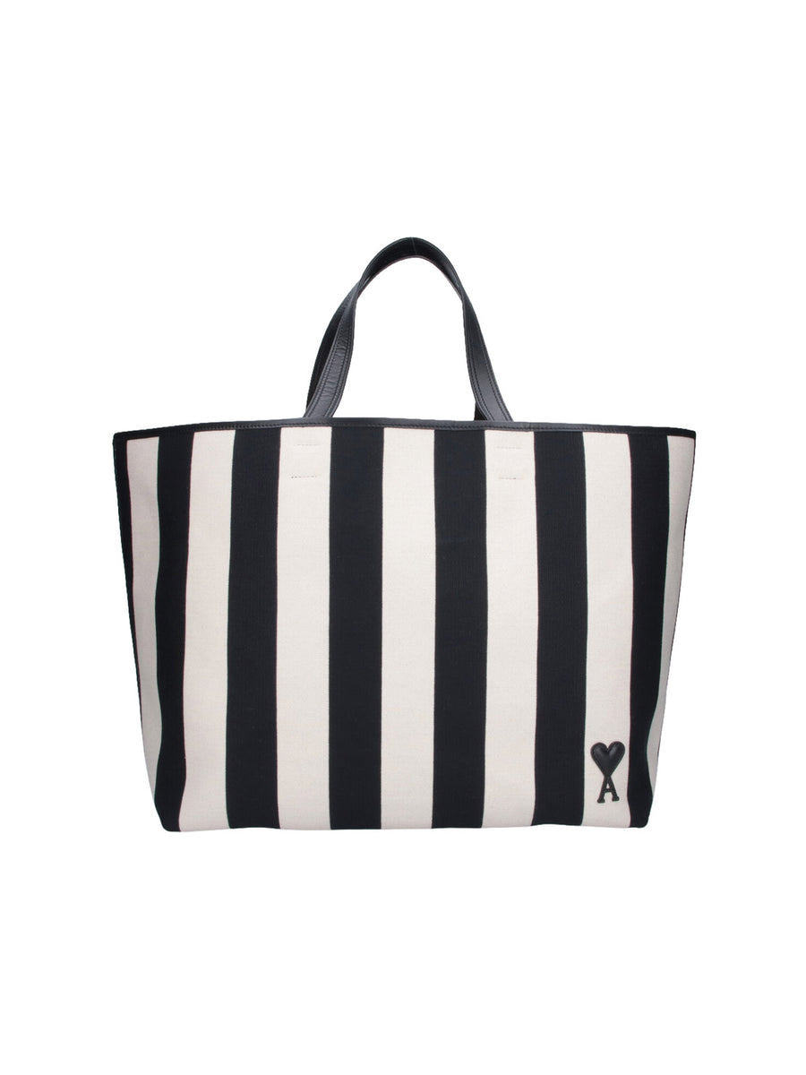 AMI Paris 85% Cotton tote bag in multicolor