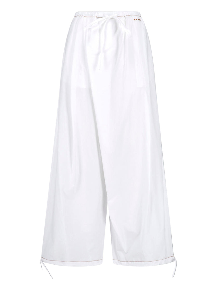 Marni 100% Cotton trousers in white