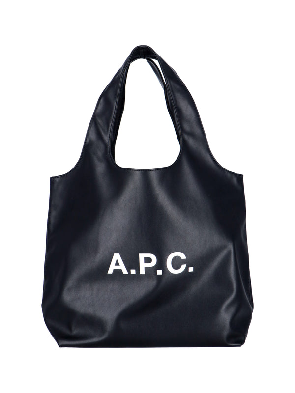 A.P.C. 55% Polyurethane tote bag in black